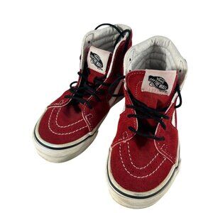 Vans Off the Wall Boys Red High Top Sneakers Shoe Size 12 Lace Up